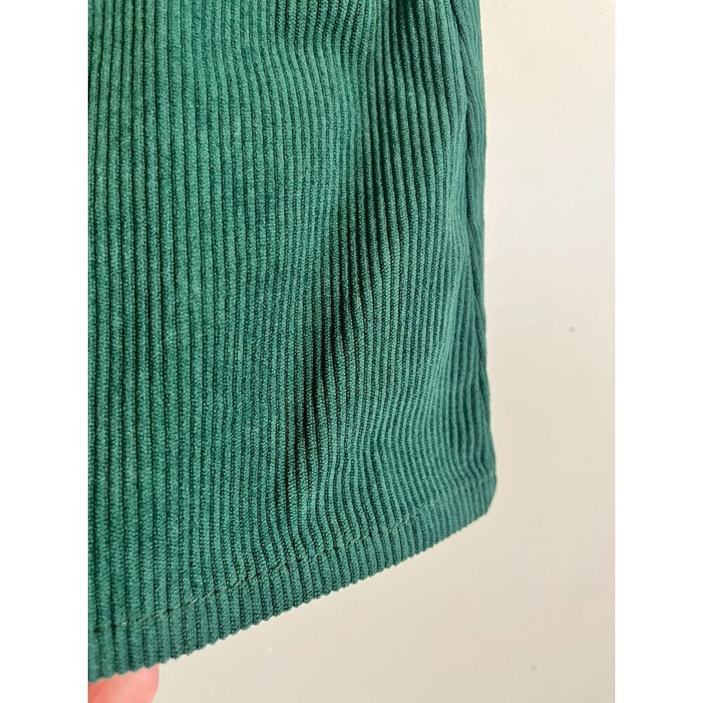 Retro Corduroy Skirt Green 7 Festive Holiday Classic Chic Preppy Y2K Grunge 80s - Picture 3 of 10